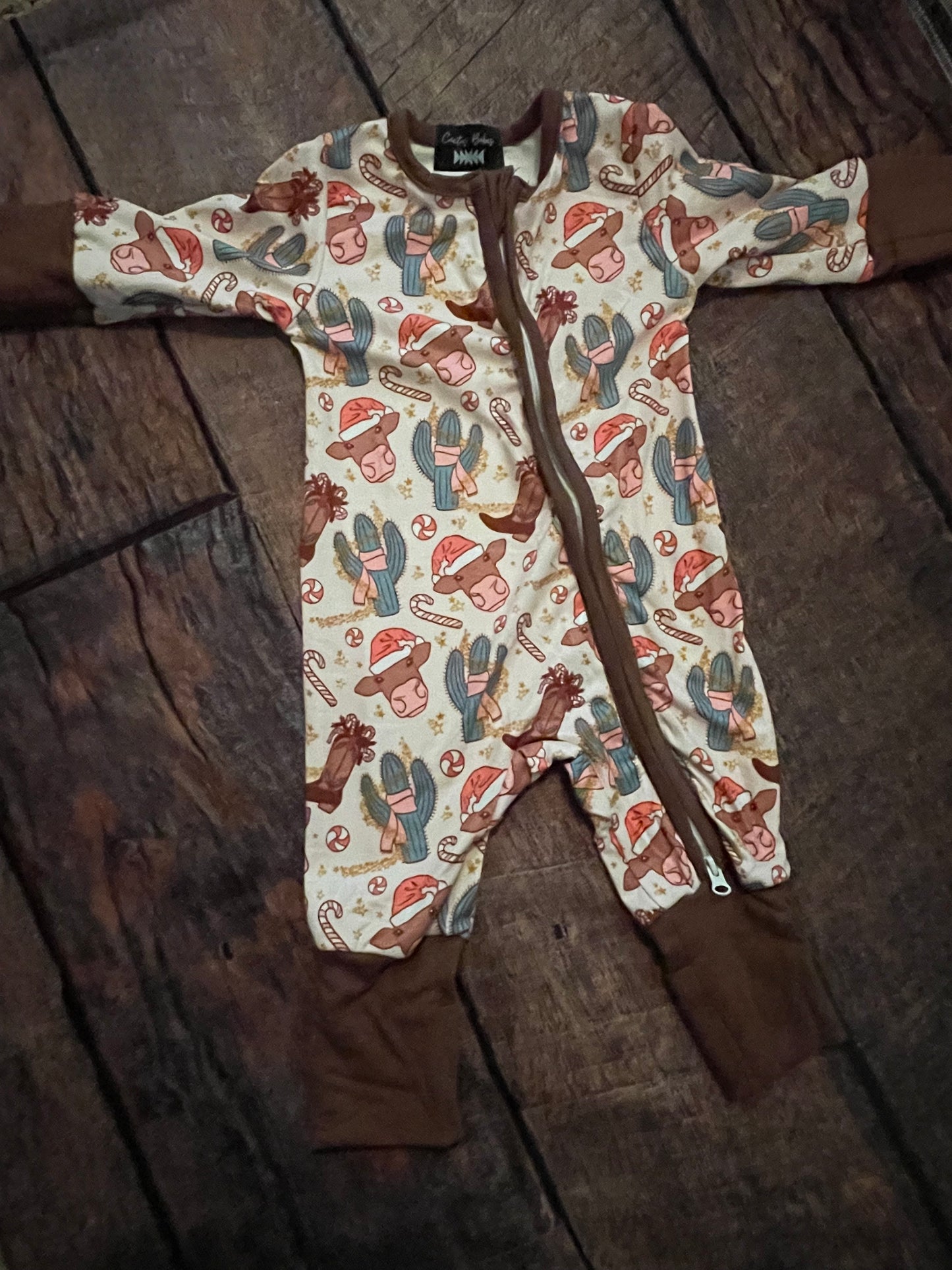 Mooey Christmas Zipper Pajamas