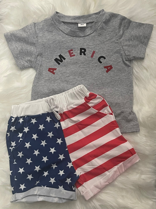 Boys America Short Set