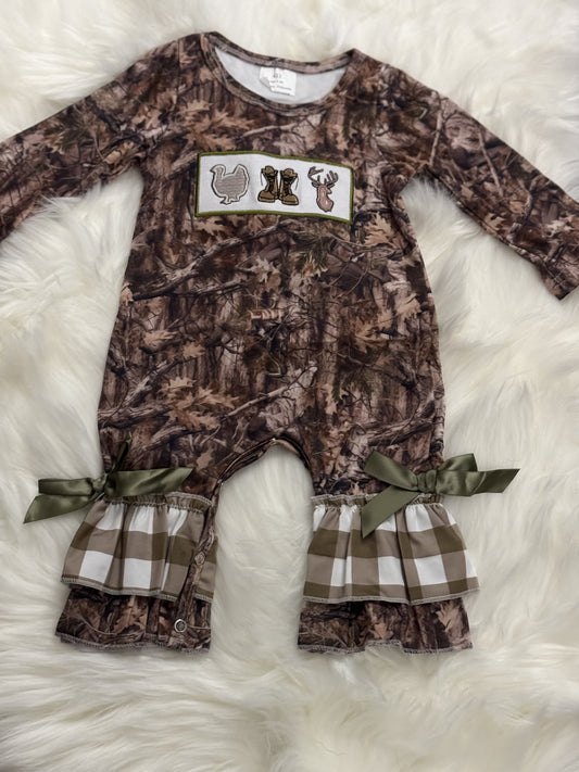 Deer Ruffled Romper