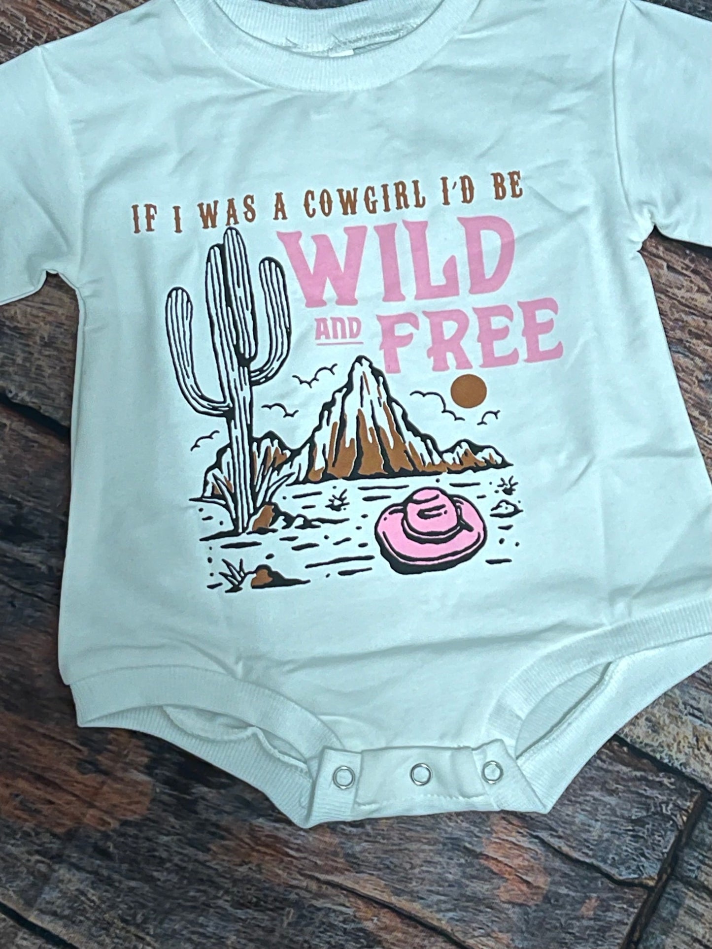 Cowgirl Wild and Free  Long Sleeve Onsie