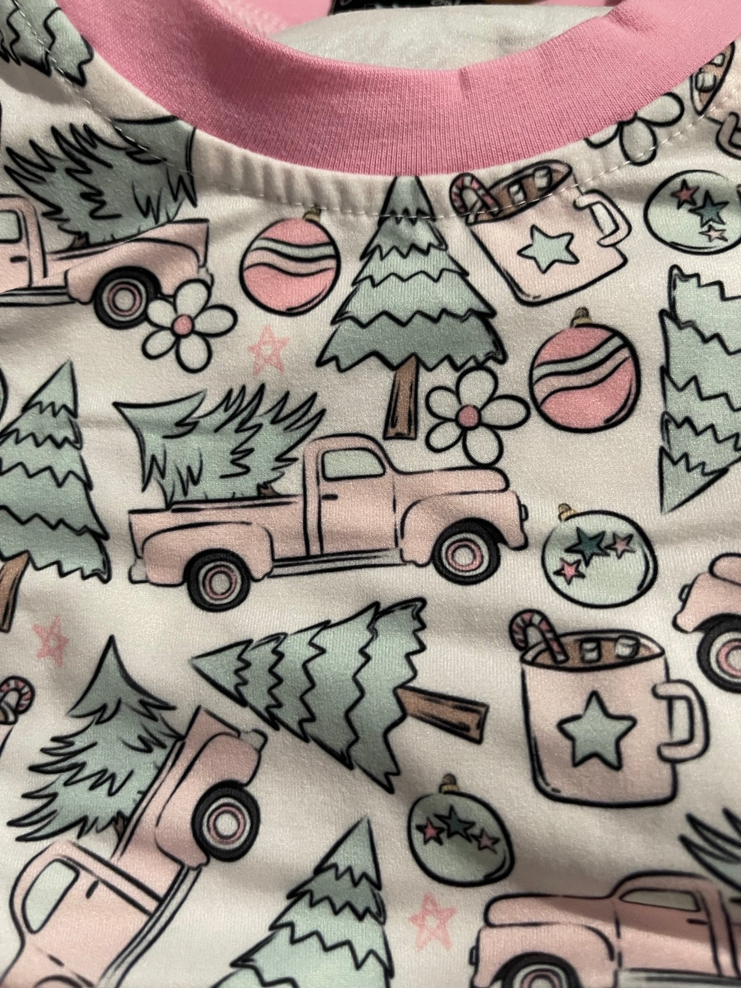 Pink Christmas Truck Zipper Pajamas