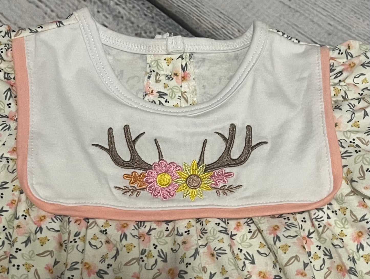 Embroidered Antler Bubble Romper