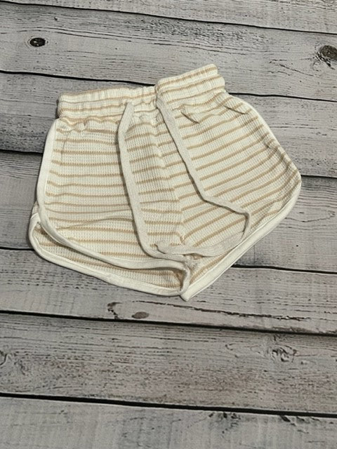 Girls Cotton White Khaki Drawstring Shorts